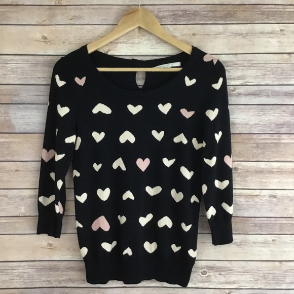 LC Lauren Conrad Sweaters - LC Lauren Conrad Heart Printed Sweater